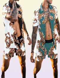 Swimsuit Men039s Summer Tracksuits Hawaii Short Sleeve Button Down Nice Printed Shirt Tops Shorts Sets Clothes4186161