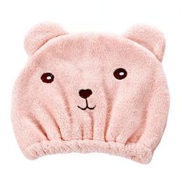 Lovely Cat Hair Drying Cap Towel Microfiber Quickly Dry Hair Shower Hat Wrapped