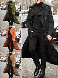 Men's Trench Coats Streetwear Fashion Designer Overlong Clothing Coat With Epaulettes Terylene Jackets For Spring