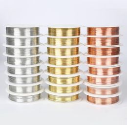 020304050608mm 10Roll Alloy Cord Silver Gold Colour Craft Beads Rope Copper Wires Beading Wire For DIY Jewelry5284560