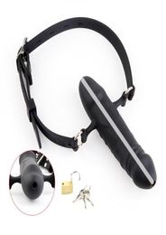 DoubleEnded Dildo Gag With Locking Buckles Harness Bondage Dildo Mouth Plug Sex Toy For Couples21162995266