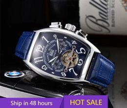 Wristwatches 2024 Est Luxury Automatic Mechanical Watches For Men WristWatch Tourbillon Skeleton Wrist Clock Male Tonneau Man