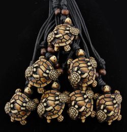 Fashion Jewelry Wholesale 12PCS/LOT Men Women's Imitation Yak Bone Carved Mother & Turtles Necklace For Lucky Gift MN5707595473