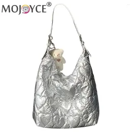 Drawstring Women Handbags Purses With Zip Quilted Lattice Female Party Tote Bag Large Capacity Shoulder Bags Lightweight Leather Winter