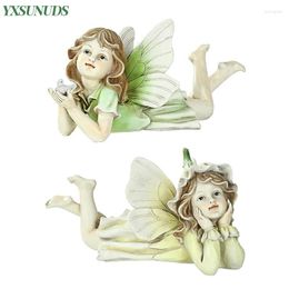 Decorative Figurines Nordic Flower Fairy Statue Resin Crafts Sculpture Garden Ornaments Decoration Miniatures Living Room Home Decor Gifts