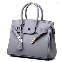 Bag Women's European And American Fashion Litchi Pattern Platinum Straddling One Shoulder Lady's Handbag