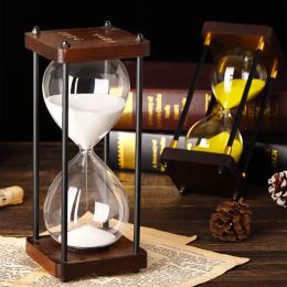 30/60 Min Vintage Metal Clear Glass Hourglass Timer Home Office Creative Desktop Decorations Time Management Tools Holiday Gifts