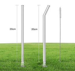 clear glass straw 2008mm reusable straight bent glass drinking straws with brush eco friendly glass straws for smoothies cocktails3667801