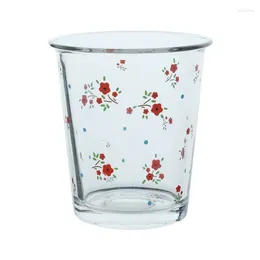 Cups Saucers Glass Drinking Air-cooled Cup Floral Breakfast Girl Heart Net Red Water Coffee