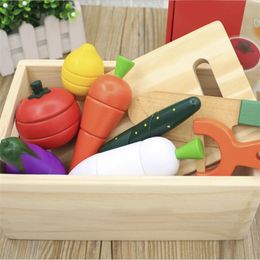 Simulation Kitchen Series Montessori Cut Fruits and Vegetables Wooden Toys Classic Pretend Play Cooking Interest Cultivation 240407