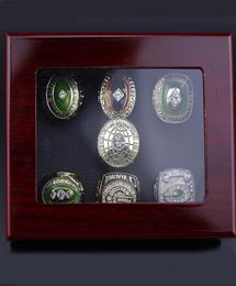 7pcs 1961 1962 1965 1966 1967 1996 2010 Packer ship Ring with Collector's Display Case5959950