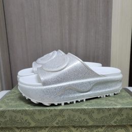 Men Women sandal slipper Internet celebrity burst solid color flat heels leisure thickened outside wear stepping on poop feeling increased 5 cm cake slippers