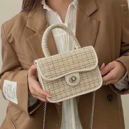 Evening Bags Women's Handbags Chain Design Shoulder Bag Solid Color Ladies Crossbody Small Square Elegant Female Top-handle Purse