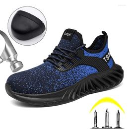 Casual Shoes Work Men Sneakers Breathable Lightweight Steel Toe Boots Safety Anti-Puncture Indestructible