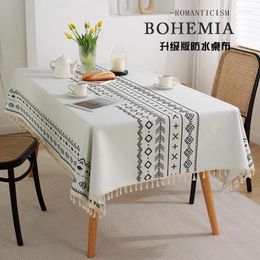 Table Cloth Cotton Linen Tablecloth Waterproof And Anti Scalding Household Dining Simple Fabric Art