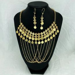 Necklace Earrings Set Ruixi Jewellery Selling Fashion Gold Plated Middle Eastern Ancient Coins Girls Wedding Party Gifts