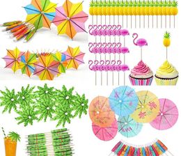 Disposable Dinnerware 50 Pcs Crafted Umbrella Stick Fruit Plate Insert Cocktail Decoration Decorative Cake Flamingo Pineapple Coco