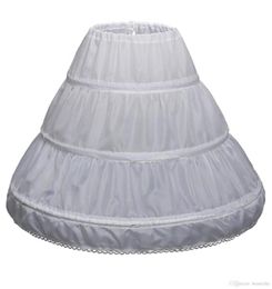 Children 3 Hoops Petticoats Wedding Bride Accessories Half Slip Little Girls Crinoline White Long Flower Girl Formal Dress Undersk3060024