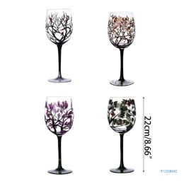 22cm Four Seasons Tree Wine Glasses Unique Hand Painted Wine Glass Easy to Use Drop shipping