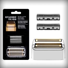 Shavers Professional Replacement Foil and Blades Set For BaBylissPRO Barberology Cordless Metal Double Foil Shaver FXFS2,SILVER