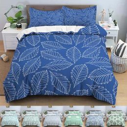 Bedding Sets Leaves Print Set Nordic Style Duvet Cover & Pillowcase Quilt EU Double King Size Adult Kids Bed Accessories