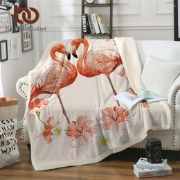 Blankets BeddingOutlet Flamingo Kids Microfiber Blanket Love Heart Pink Floral Printed Girls Valentine Home Textiles Mantas