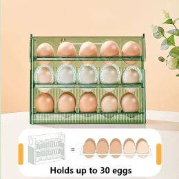 30/12 Grids Egg Storage Box Rotating Egg Refrigerator Organiser Food Containers Egg Case Holder Dispenser Kitchen Storage Boxes