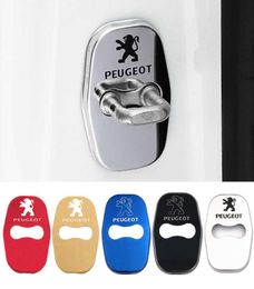 Car Door Lock Cover for Peugeot 3008 508 308 408 2008 4008 5008 301 308S 508L 207CC 308CC Emblem Sticker Protection Accessories3549206