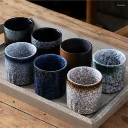 Cups Saucers Japanese Retro Handmade Under Glazed Ceramic Coffee Cup Porcelain Tea Creative Sake Drinking Utensils Office Drinkware