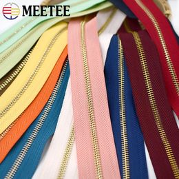 2/3/5M 3# Metal Zippers Purse Luggage Continuous Zipper Coil Bag Zip Slider Jacket Clothes Sewing Zips Roll Closure Accessories