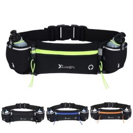 Bags Hydration Running Belt with Bottles Multiple Pockets Running Pouch Belt Adjustable Strap Exercise Waist Pouch for Outdoor Sports