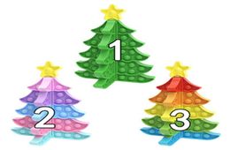 Christmas Tree Push Bubble Toys Party Favor DIY Puzzles Silicone Stress Reliever Fingertip Toy Kids Giftsa252249458