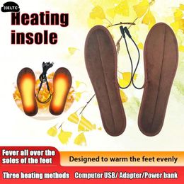 Carpets 1Pair Heated Shoe Insole Foot Warming Pad Usb Electric Heating Warmer Rechargeable Walkable