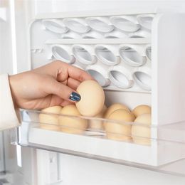 Storage Bottles 3 Layer Flip Egg Box Kitchen Refrigerator Fresh-keeping Eggs Duck Eggas Container Household Tray Organiser Holder