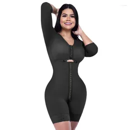 Women's Shapers Adjustable Hook And Eye Front Closure Long Sleeve Women Shapewear With Bra Tummy Control