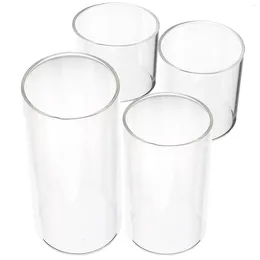 Candle Holders 4 Pcs Clear Holder Small Cylinders Shades Jar Candles Column Candleholders Pillar