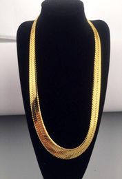 High quality 70CM1MM Hip Hop Mens Herringbone Chain Golden Necklace Rapper Chunky Chain Boys Rapper NightClub DJ Jewelry6451994