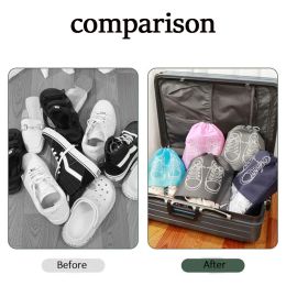 5/3/1pcs Shoes Storage Bag Nonwoven Travel Portable Shoes Bag Closet Dustproof Storage Bag Drawstring Classified Organizer