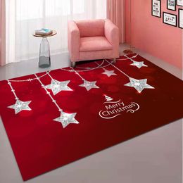 Merry Christmas Elk Carpet for Living Room Home Decor Sofa Table Large Area Rugs Bedroom Bedside Foot Pad Non-slip Entrance Mat