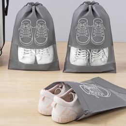 Shoes Storage Bags Non-woven Shoe Travel Pouch Portable Waterproof Tote Drawstring Dustproof Package Bag Closet Organizer