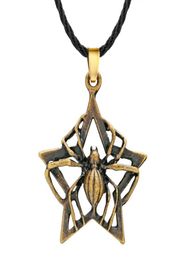 Huilin Jewelry Punk Animal Insect Spider Necklace Antique Bronze Rock Star Pendant Necklace Viking Cool Men Jewelry Gift Charm7141236