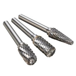 Carbide Burrs Rotary File Cutting Burs 6mm Shank Bits Tungsten Carbide Double Grain 10mm Rotary Point Burrs Die Grinder