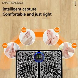 Carpets EMS Massage Pad 8 Modes Foot Circulation Massager USB Rechargeable Leg Muscle Stimulator Remote Control For Relax Feet And Legs