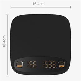 Kitchen Scale Waterproof Non-slip Coffee Electronic Scale with Hidden LED Screen USB Charging Portable Digital Scale 2KG/0.1g