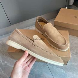 2024 LP Shoe Summer Brands Men casual shoes loafers low top suede leather oxfords Piana Moccasins walk loafer slip on loafers rubber sole flats 36-46