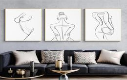 Woman Body One Line Drawing Canvas Painting Abstract Female Figure Art Prints Nordic Minimalist Poster Bedroom Wall Decor Painting6827879