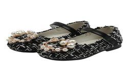 Scarpe per ragazze di Whole Kids Pearls Princess Costume Tweed Baby Mary Janes Scarpe Ploid Toddlers non slip Spring A3265921