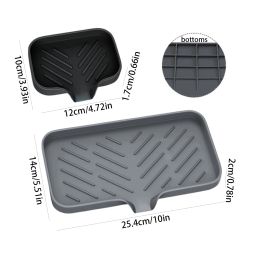 Kitchen Soap Tray Sink Sponge Tray Self Draining Premium Soap Holder Bathroom Counter Sink Caddy Organiser Dispenser Tray