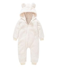 Infant Newborn Baby Clothes Faux Fur Coat Rompers For Girls Boys Bear Winter Warm Thick Snowsuit Hooded Thickened Coat Jumpsuit 203969771