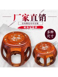 Chinese Antique Solid Wood Drum Stool Solid Wood Round Stool Rosewood Rosewood Drum Stool Embroidered Pier Stool Guzheng Stool